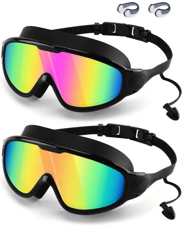 Main image of Swimming Goggles 2 Pack Anti Fog Anti UV Clear View for Men Women Boys Girls,Swim Goggles for Adults Youth Kids 4-14