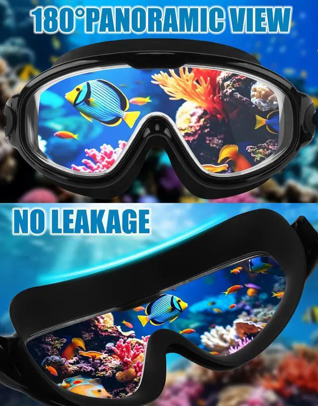 Alt view image 4 of 6 - Swimming Goggles 2 Pack Anti Fog Anti UV Clear View for Men Women Boys Girls,Swim Goggles for Adults Youth Kids 4-14