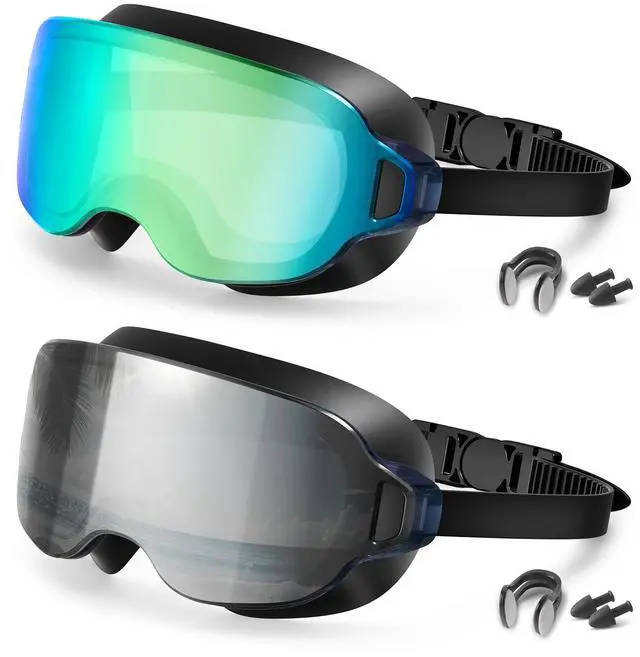 Main image of Pack Swim Goggles for Youth&Adults(Small Faces),Frameless Wide View No-Leaking, Anti-Fog/UV for Teens Swimming