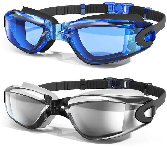 Main image of Swim Goggles, 2 Pack Swimming Goggles Anti Fog No Leaking UV Protection for Men Women Adult Youth