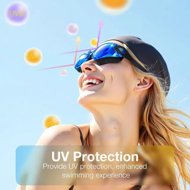 Alt view image 2 of 7 - Swim Goggles, 2 Pack Swimming Goggles Anti Fog No Leaking UV Protection for Men Women Adult Youth