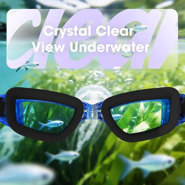 Alt view image 5 of 7 - Swim Goggles, 2 Pack Swimming Goggles Anti Fog No Leaking UV Protection for Men Women Adult Youth