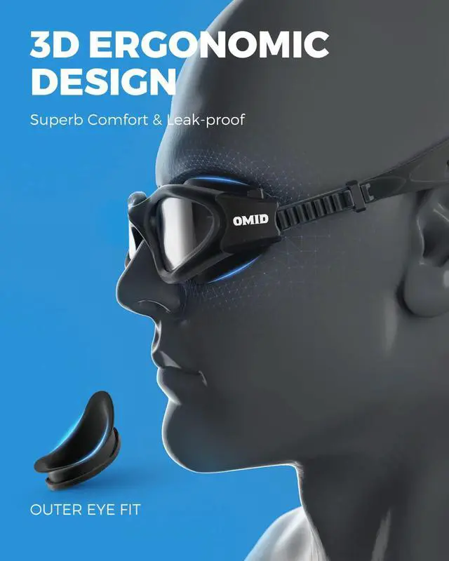 Alt view image 5 of 7 - Swim Goggles, P2 Polarized Swimming Goggles for Men Anti-fog Goggles Swimming for Adult Women