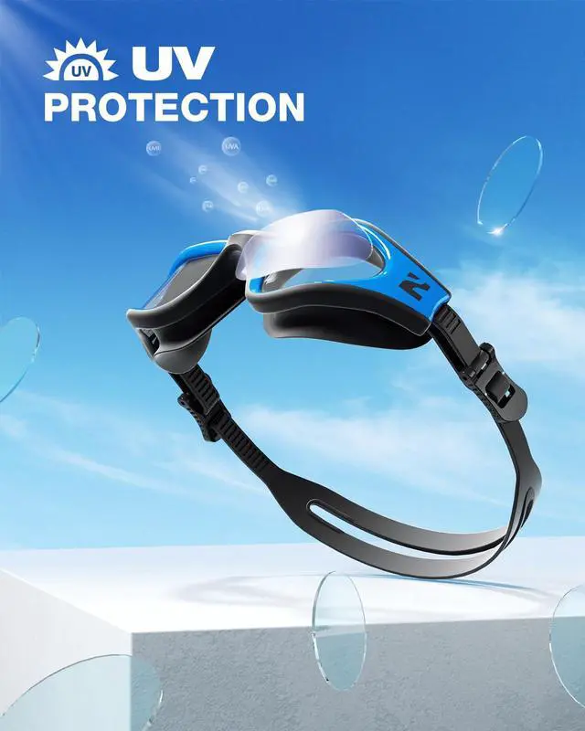 Alt view image 3 of 6 - Swim Goggles Adult, G1 Air Mirrored Anti-Fog Swimming Goggles for Women Men, Clear Vision, UV Protection