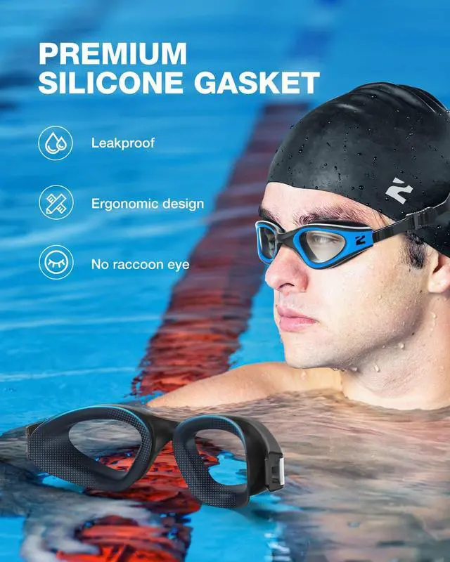 Alt view image 4 of 6 - Swim Goggles Adult, G1 Air Mirrored Anti-Fog Swimming Goggles for Women Men, Clear Vision, UV Protection