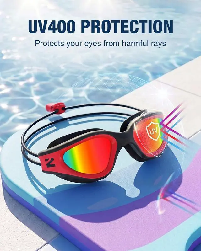 Alt view image 2 of 6 - Kids Swim Goggles with Bungee Strap, G1mini Go Crystal Lens Anti-Fog Comfortable Kids Goggles for Swimming Age 3-8
