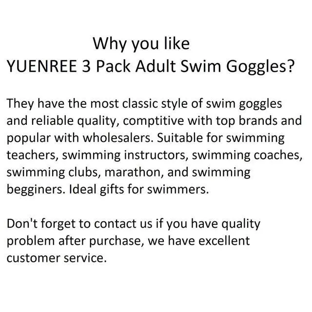 Alt view image 6 of 6 - Pack Adult Swim Goggles Men Women Teens Anti-Fog UV Protection