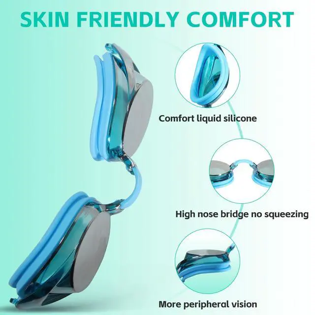 Alt view image 4 of 7 - Pack Competitive Swim Goggles, Swimming goggles Adult For Men Women Youth Bungee Strap Soft Silicone Racing Goggles Panoramic Clear Vision Anti Fog UV Protection Easy Adjustment Leakproof
