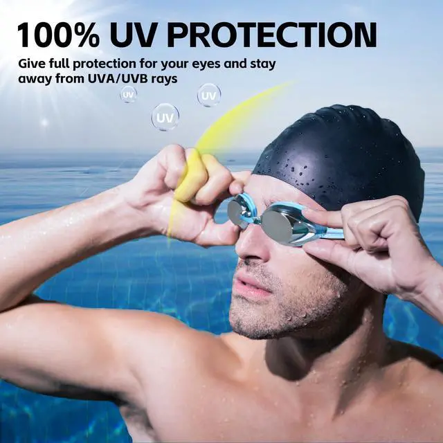 Alt view image 5 of 7 - Pack Competitive Swim Goggles, Swimming goggles Adult For Men Women Youth Bungee Strap Soft Silicone Racing Goggles Panoramic Clear Vision Anti Fog UV Protection Easy Adjustment Leakproof
