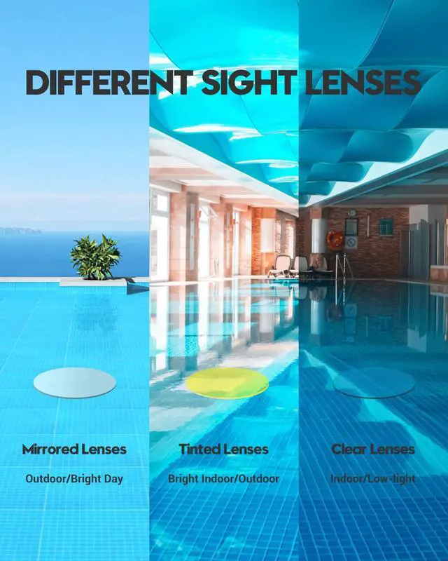 Alt view image 7 of 7 - Swim Goggles Swimming Goggles 2 Pack, Anti Fog No Leaking UV Protection Clear Vision Pool Goggles for Adult Men Women Youth