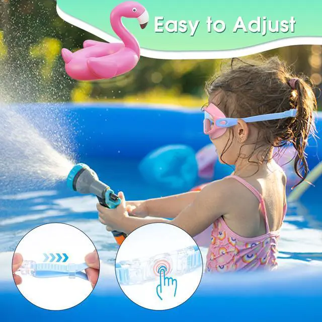 Alt view image 5 of 6 - Goggles for Kids 6-14, 2 Pack Swimming Goggles, Clear Vision Anti-fog Pool Swim Goggles with Nose Cover Wide View Water Swim Mask for kids Toddler Girls Boys Teens age 4-7 8-14 8-12 3-5 3-6