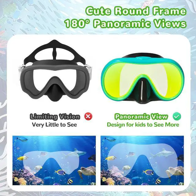 Alt view image 2 of 7 - Kids Swim Goggles with Nose Cover Swimming Goggles for Kids 6-14 8-12 age 4-7 3-6 3-5 Swim Mask for Toddler Boys Girls Youth Child Anti Fog UV Protection Pool Water Glasses Underwater Goggles