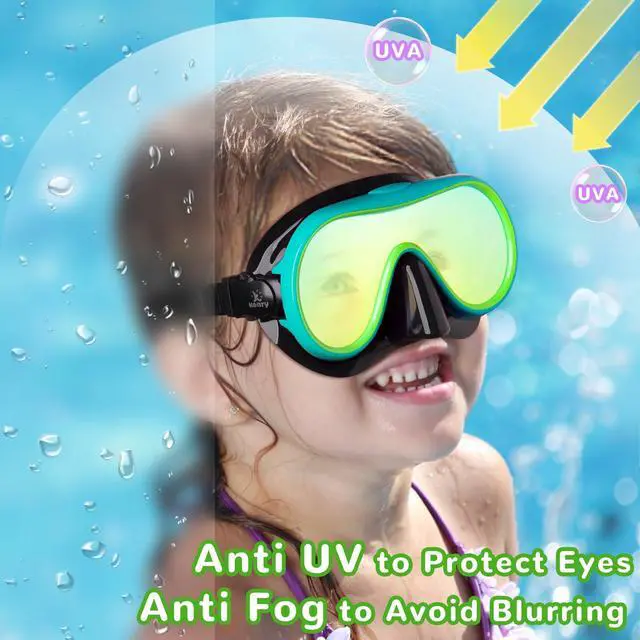 Alt view image 5 of 7 - Kids Swim Goggles with Nose Cover Swimming Goggles for Kids 6-14 8-12 age 4-7 3-6 3-5 Swim Mask for Toddler Boys Girls Youth Child Anti Fog UV Protection Pool Water Glasses Underwater Goggles