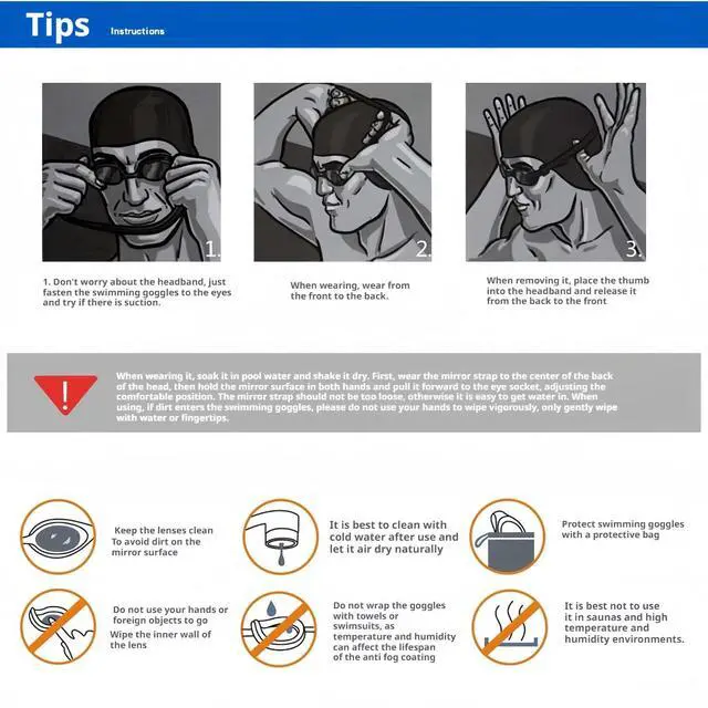 Alt view image 7 of 7 - Swimming Goggles For Men Women Professional Fit & Comfort Unisex Swim Glasses For Adults Anti-Fog, Leak-Proof (Black)