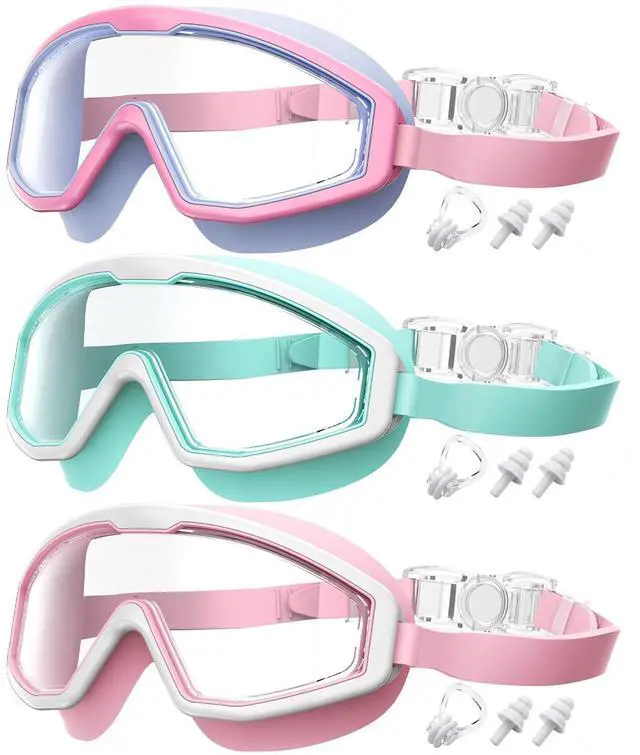 Main image of Kids Goggles Age 4-16, Anti-Fog UV 180°Clear View Kids Swim Goggles, 3 Pack Swimming Goggles Waterproof Pool Goggles for Boys Girls Toddler Kids Youth