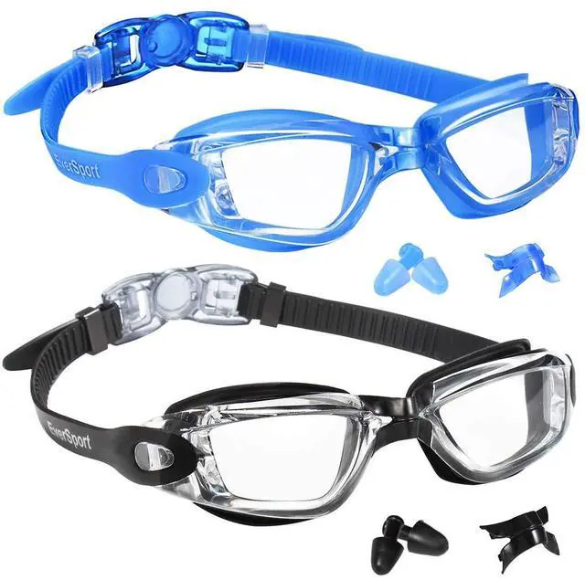 Main image of Swim Goggles, Swimming Glasses for Adult Men Women Youth Kids Child, Anti-Fog, UV Protection, Blue&Black