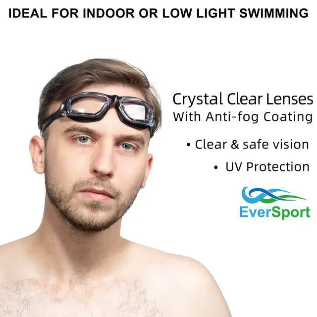 Alt view image 6 of 7 - Swim Goggles, Swimming Glasses for Adult Men Women Youth Kids Child, Anti-Fog, UV Protection, Blue&Black