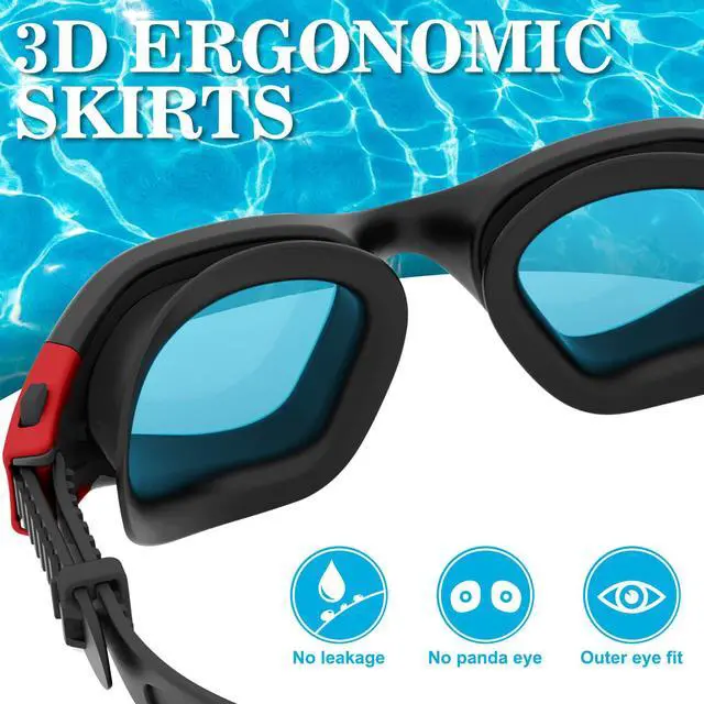 Alt view image 4 of 6 - Swimming Goggles Swim Pool Goggles Anti Fog Anti UV No Leakage Clear Vision for Men Women Adults Teenagers