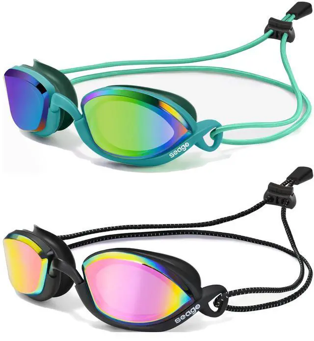 Main image of Pack Professional Racing Goggles Swimming Adult Men Women Youth, Anti-Fog UV Protection Clear View Mirrored Coating, 360° Foldable Adjustable Nose Bridge Suitable for Competition & Training