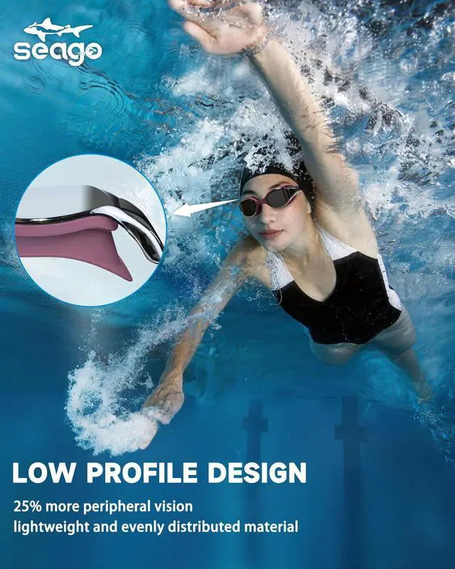 Alt view image 7 of 7 - Racing Swim Goggles for Adult Men and Women, Swimming Goggles with Silicone Material Clear Vision No Leak Anti Fog UV Protection, Pool Underwater Adult Swim Goggles for Training and Competition