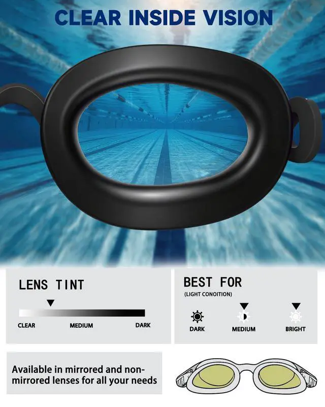 Alt view image 4 of 7 - 2 Pack Professional Racing Goggles Swimming Adult Men Women Youth, Anti-Fog UV Protection Clear View Mirrored Coating, 360° Foldable Adjustable Nose Bridge Suitable for Competition & Training