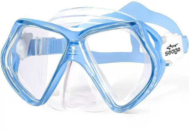Main image of Kids Swim Goggles with Nose Cover Snorkel Mask Scuba Diving Swim Mask Anti-Fog Tempered Glass, Panoramic Clear View Silicone Seal Snorkeling Gear Swimming Goggles for Kids 6-14 Boys Girls Youth