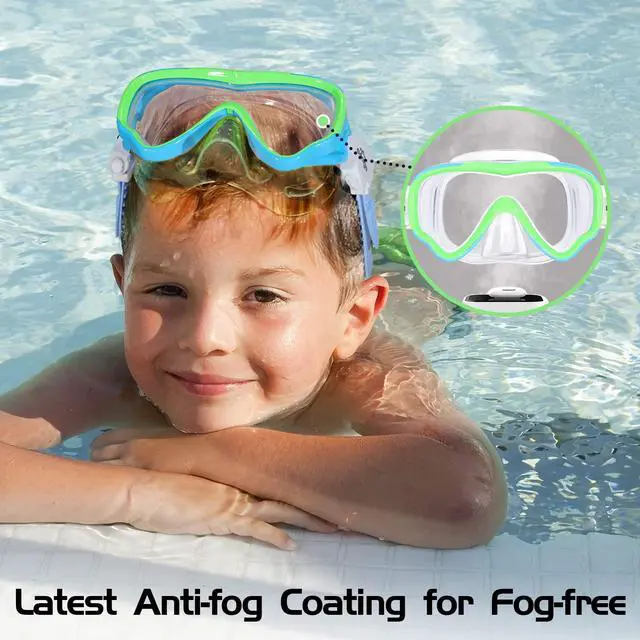 Alt view image 3 of 7 - Kids Swim Goggles Swimming Goggles for Kids Boys Girls Toddlers Youth 5-15 Anti-Fog 180° Clear Goggles No Leak Water Pool Underwater Swim Goggles with Nose Cover Swimming Diving Equipment