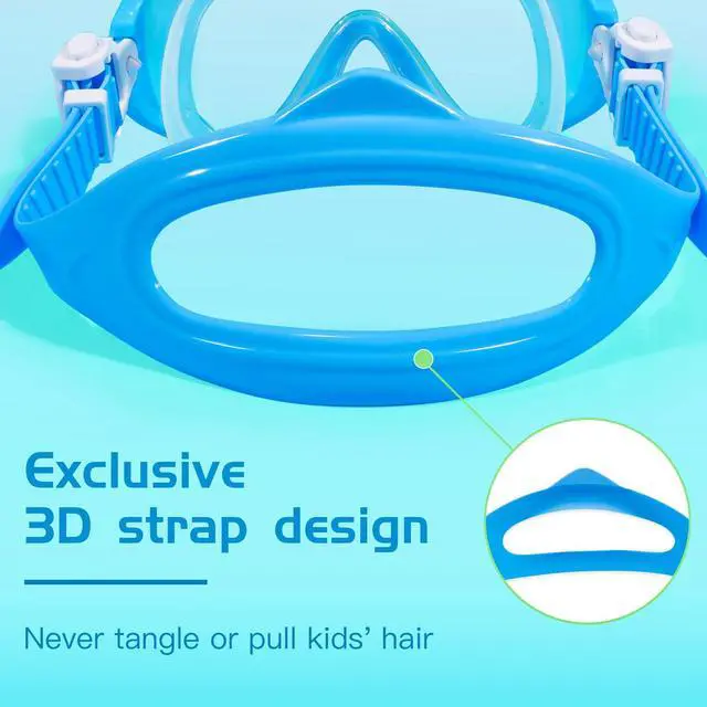 Alt view image 5 of 7 - Kids Swim Goggles Swimming Goggles for Kids Boys Girls Toddlers Youth 5-15 Anti-Fog 180° Clear Goggles No Leak Water Pool Underwater Swim Goggles with Nose Cover Swimming Diving Equipment