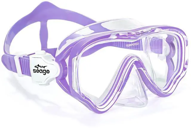 Main image of Swimming Mask Swim Diving Scuba Mask Snorkel Gear for Kids Boys Girls Youth, Anti-Fog 180° Panoramic View Soft Silicone Skirt Kids Pool Underwater Swim Goggles with Nose Cover, Snorkel Equipment