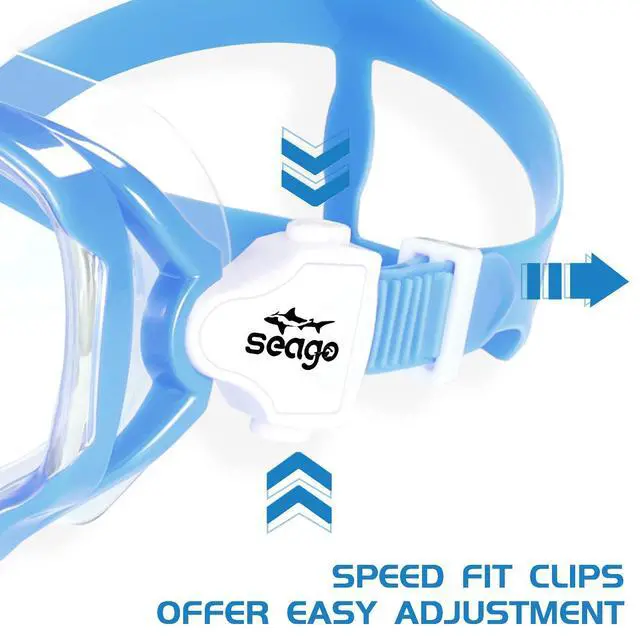 Alt view image 4 of 7 - Swimming Mask Swim Goggles for Kids Boys Girls Youth 6-14 8-12 8-14 4-7, Anti-Fog 180° Panoramic View Soft Silicone Skirt Kids Pool Underwater Swimming Goggles with Nose Cover, Snorkel Equipment