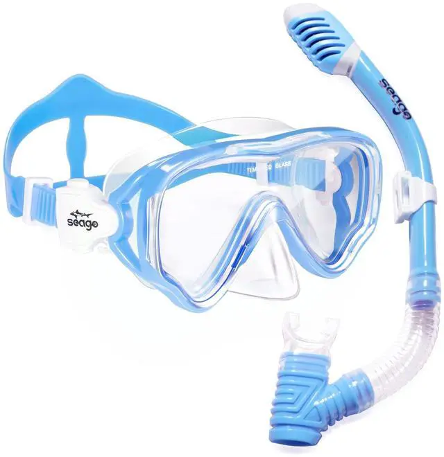 Main image of Kids Snorkel Set Dry Top Snorkel Mask Snorkeling Gear for Kids Boys Girls Youth, No Leak Comfy Mouthpiece Anti-Fog 180° Panoramic View Scuba Diving Swim Pool Equipment Snorkeling Kit