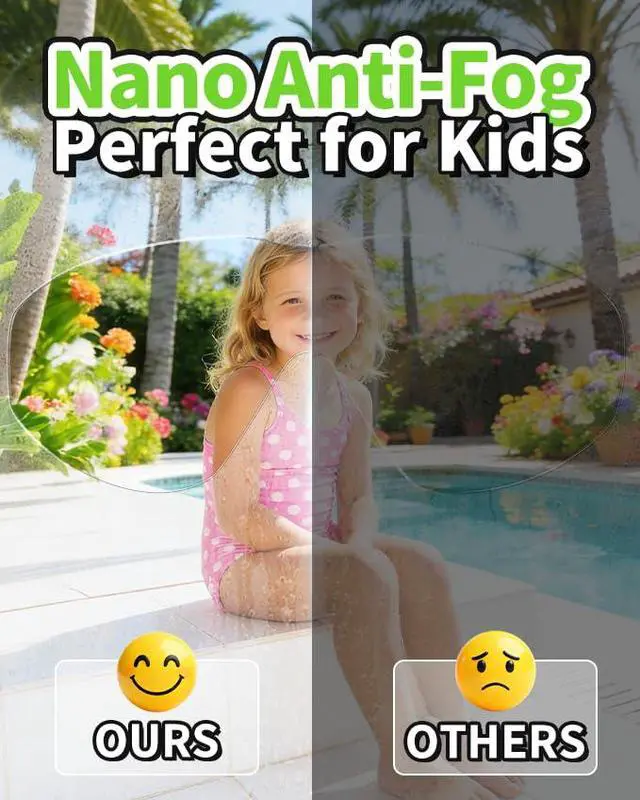 Alt view image 4 of 6 - Swim Goggles 2 Pack Anti-Fog Anti-UV Wide View No Leakage Swimming Goggles for Kids 3-15 with Earplugs