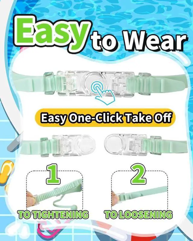 Alt view image 6 of 6 - Swim Goggles 2 Pack Anti-Fog Anti-UV Wide View No Leakage Swimming Goggles for Kids 3-15 with Earplugs
