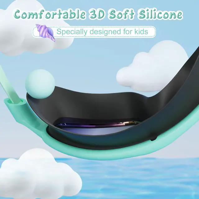 Alt view image 4 of 6 - 2 Pack Swim Goggles for Kids 6-14, Swimming Pool Goggles for Kids 8-14, Anti-Fog UV Protection for Toddler Youth Teens Boys Girls 6-14, 180°Wide View No Leaking for Pool Beach