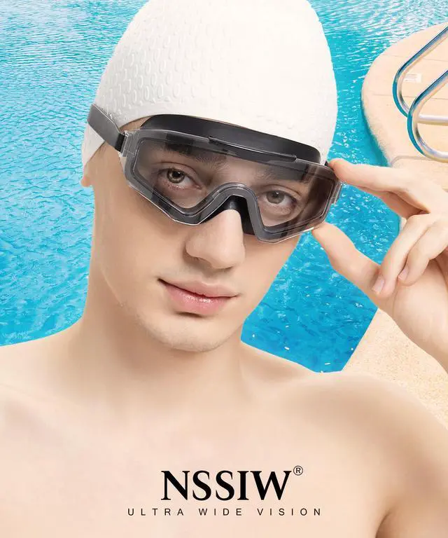Alt view image 2 of 7 - Swim Goggles Adult Goggles-for-Swimming: No Leak with UV400 Protection Anti Fog Wide View for Men and Women 3 Pack
