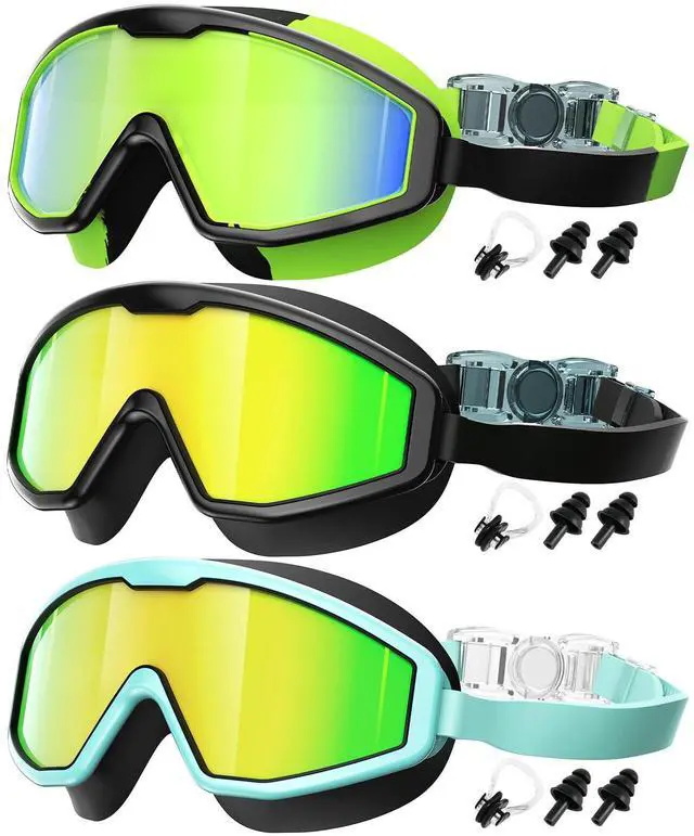 Main image of Kids Goggles Age 4-16, Anti-Fog UV 180°Clear View Kids Swim Goggles, 3 Pack Swimming Goggles Waterproof Pool Goggles for Boys Girls Toddler Kids Youth