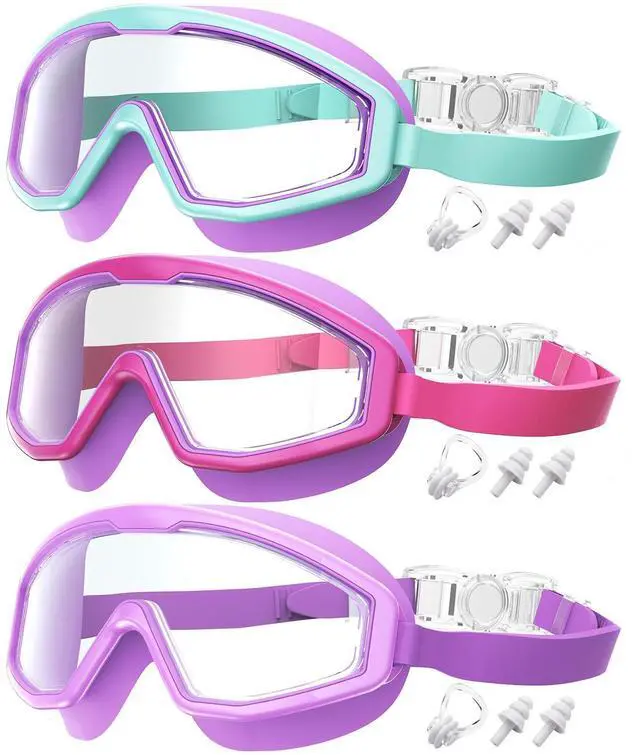 Main image of Kids Goggles Age 4-16, Anti-Fog UV 180°Clear View Kids Swim Goggles, 3 Pack Swimming Goggles Waterproof Pool Goggles for Boys Girls Toddler Kids Youth