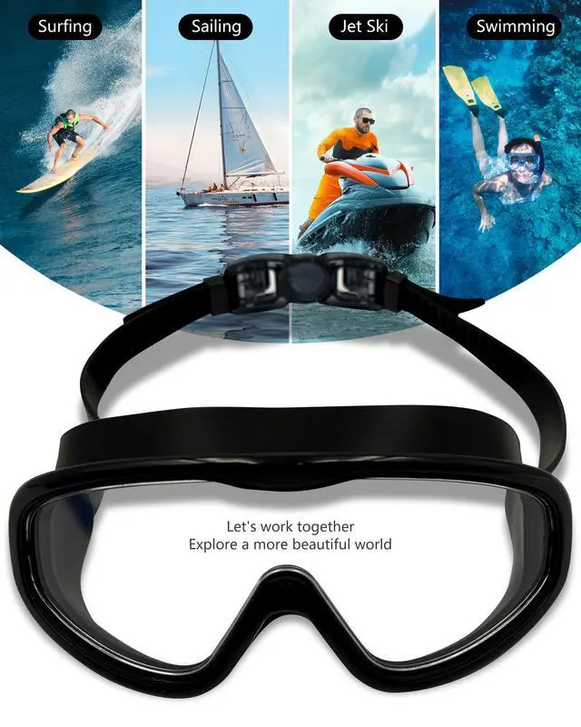 Alt view image 3 of 7 - 2 Pack Adult Swimming Goggles, Anti-Fog UV Protection Swim Glasses with Soft Leakproof Silicone Gasket, Wide View Professional Swim Goggles for Men, Women & Youth Training & Pool