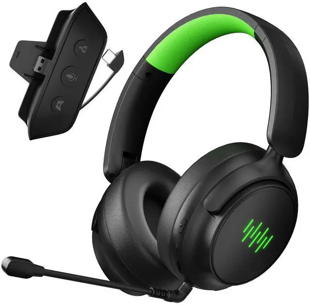 Main image of Wireless Gaming Headset for Xbox, PS5, Mac and PC, Foldable Bluetooth Headset, Game/Chat Balance, Dual Built-in & External Mic, 3D Surround Sound, Memory Foam Cushions