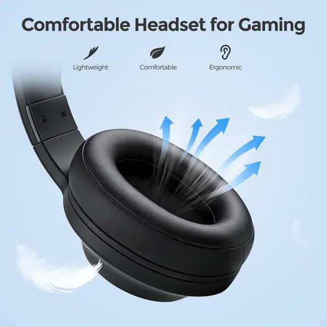 Alt view image 6 of 7 - Wireless Gaming Headset for PS5, PS4, PC - Bluetooth 6.0, 2.4GHz, Detachable Noise Cancelling Mic, Over-Ear RGB Lighting Gaming Headphone for Xbox, Switch, Black ACG2532