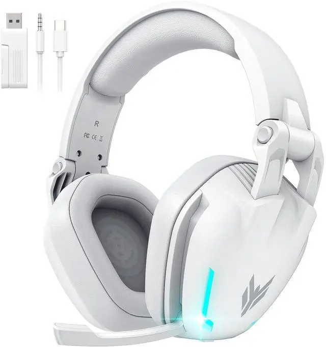Main image of Wireless Gaming Headset with Mic for PS5, PS4, PC, Switch, Mac, 2.4GHz USB/Type-C & Bluetooth 5.4 Headphones with Foldable Design, 7.1 Surround Sound, RGB Lighting, 60H Playtime