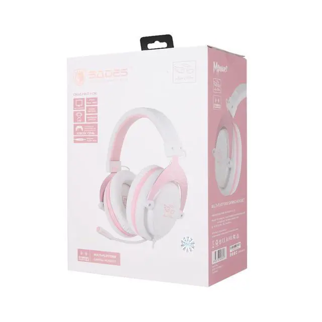 Alt view image 7 of 7 - MPOWER Stereo Gaming Headset for PS4, PC, Mobile, Noise Cancelling Over Ear Headphones with Retractable Flexible Mic & Soft Memory Earmuffs for Laptop Mac Games-Angel Edition