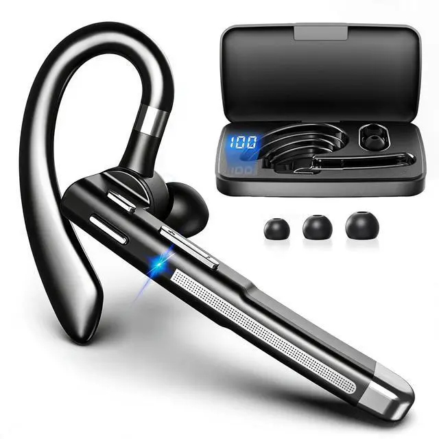 Main image of Bluetooth Headset V6.1,100Hrs Talk Time Dual Noise Cancellation Wireless Earpiece,CVC8.0 Noise Cancelling Wireless Earbud, Business Earbud with 500 mAh Charging Case for Trucker/Home/Office Work