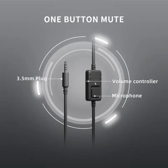 Alt view image 6 of 7 - Stereo Gaming Headset with Mic for PS4, PS5, Xbox One, PC, Mobile Phone, 3.5MM Sound Detachable Cat Ear Headphones Lightweight Self-Adjusting Over Ear Office Headphones G951S Black
