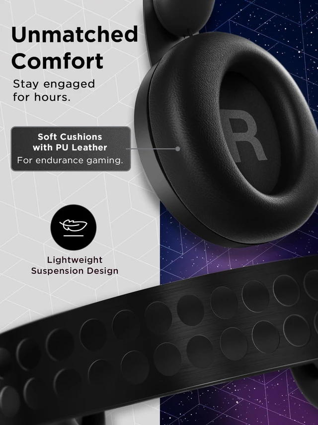 Alt view image 6 of 7 - Lenovo Legion H500 PRO 7.1 Surround Sound Gaming Headset, Noise-Cancelling Mic, Memory Foam & PU Leather Earcups, Stainless Steel Headband, PC, PS4, Xbox One, Nintendo Switch, GXD0T69864, Black