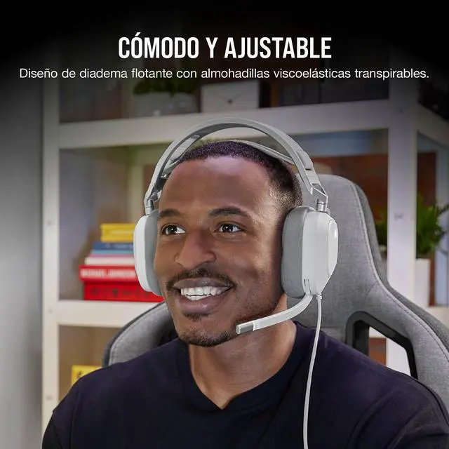 Alt view image 4 of 7 - USB Premium Gaming Headset with Dolby Audio 7.1 Surround Sound (Broadcast-Grade Omni-Directional Microphone, Memory Foam Earpads, High-Fidelity Sound, Durable Construction) White