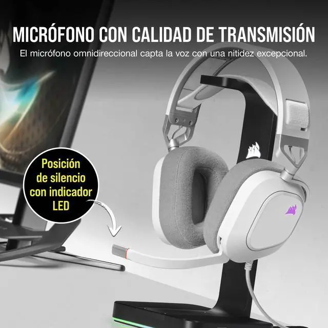 Alt view image 3 of 7 - USB Premium Gaming Headset with Dolby Audio 7.1 Surround Sound (Broadcast-Grade Omni-Directional Microphone, Memory Foam Earpads, High-Fidelity Sound, Durable Construction) White