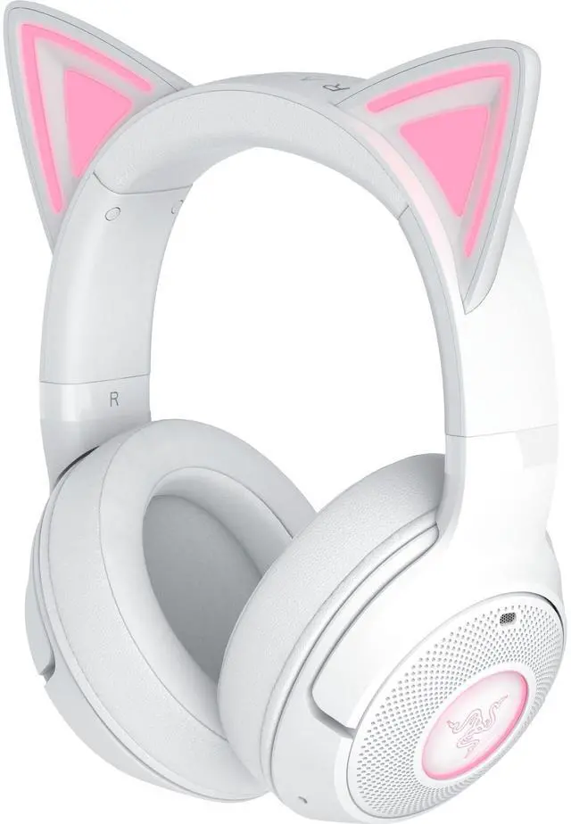 Main image of Kraken Kitty V2 BT Wireless RGB Headset: Chroma RGB Kitty Ears & Earcups - Bluetooth 5.2-40 mm Drivers - Noise-Cancelling Mics - Lightweight - 40 Hr Battery w/Type C Charging - White