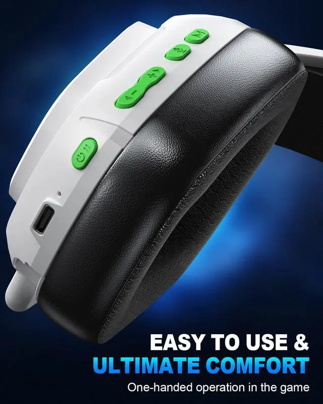 Alt view image 5 of 7 - Wireless Gaming Headset for PC, PS5, PS4, Switch & Mac, 2.4GHz Ultra-Low Latency & Bluetooth Gaming Headphones with Noise Canceling Mic, 3D Stereo Lossless Audio for Nintendo 64 Accessories
