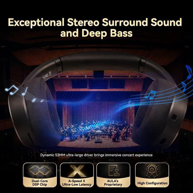 Alt view image 4 of 7 - Wireless Gaming Headset for PS5,Xbox,PC,PS4,Mac,Switch,Mobile,2026 Bluetooth Gaming Headphones with Mic,Noise Cancelling Over Ear Headphones 4-in-1 Connection,13Ms Latency,110H Battery,Foldable-Black